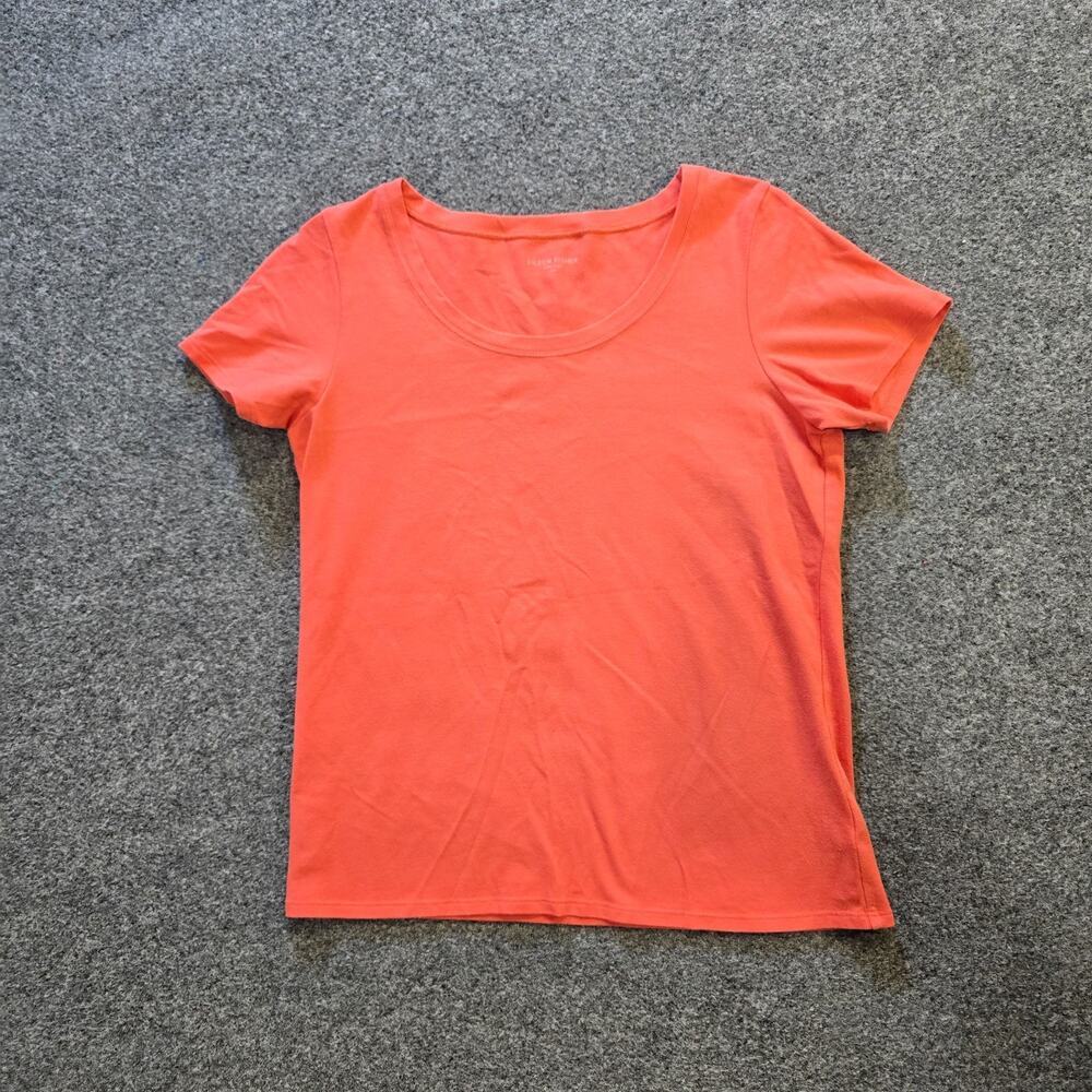 Eileen Fisher Top Women XS Orange Short Sleeve Round Neck Organic Cotton Casual
